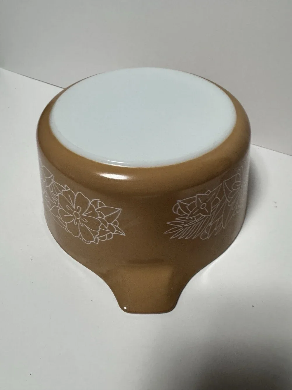 Vintage Pyrex Woodland Brown 473-B 1 Qt Round Casserole Dish No Lid